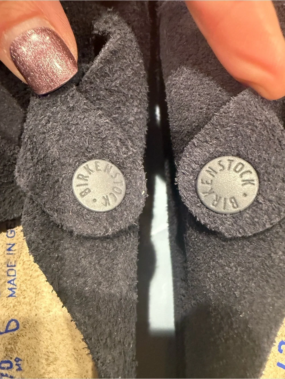 Birkenstock Boston Men's Suede Slip-On Clogs in Dark Navy